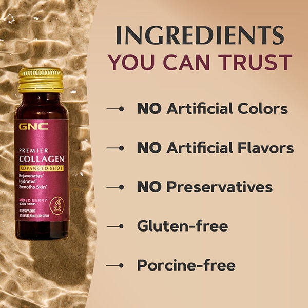 Premier Collagen Advanced Shot - Mixed Berry - 1.69 fl oz (10 Bottles)  | GNC